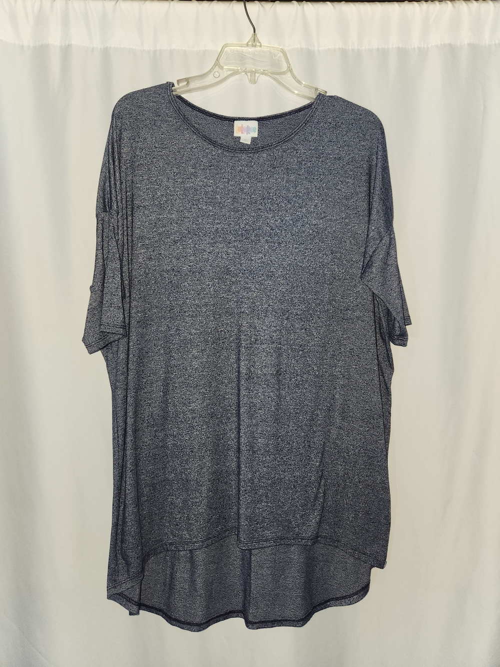 Women's Relaxed Short Sleeve Heather Navy Top #casual #drape #flowy #vacation